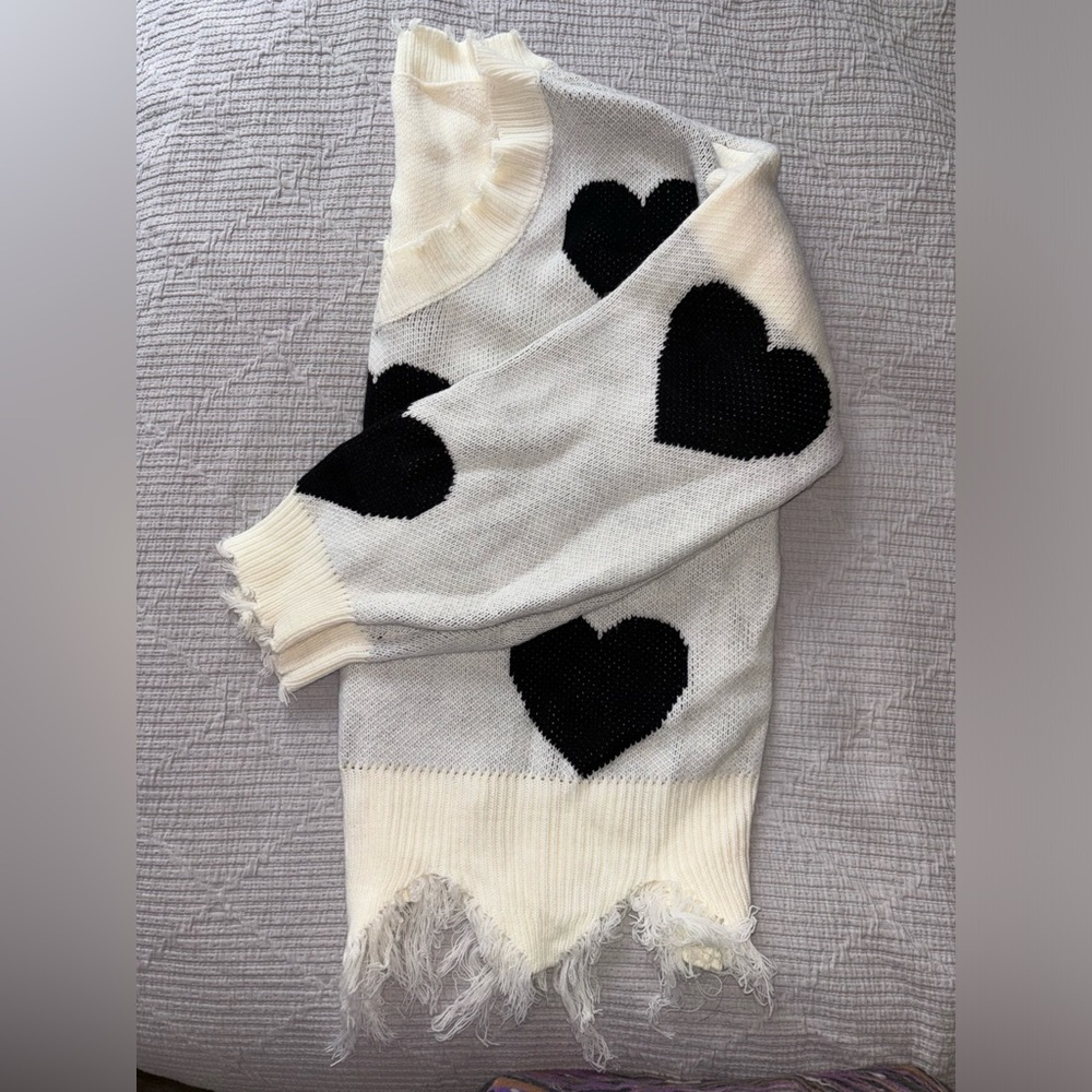 Distressed Heart Sweater - Picture 2 of 12